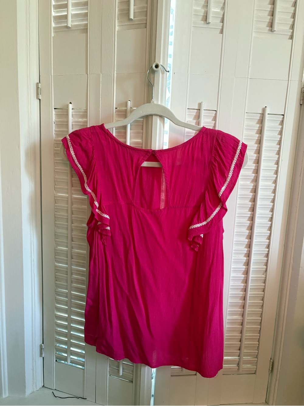 Staccato Hot Pink Flutter Sleeve Blouse